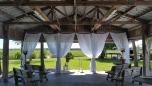 Sheer draping only on the end.